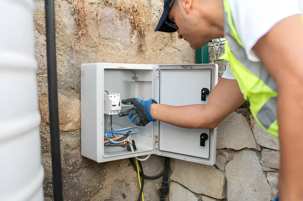 Application of outdoor waterproof electrical boxes and internal close up pictures