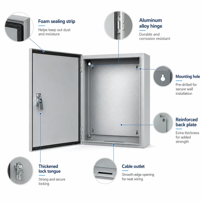 Open metal electrical enclosure