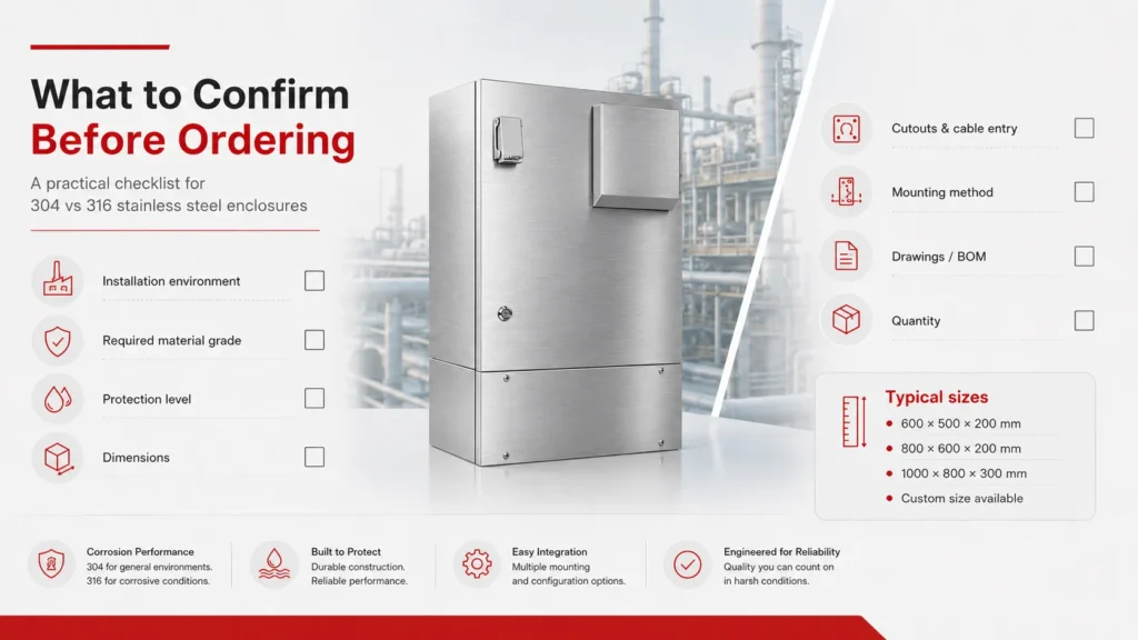 stainless steel enclosure buying checklist guide