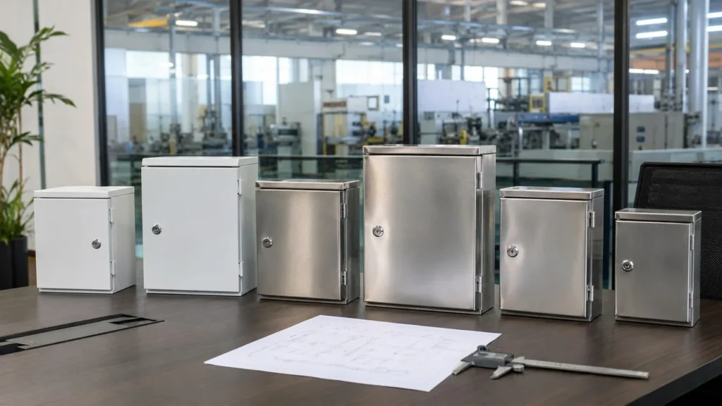 metal distribution box materials and sizes
